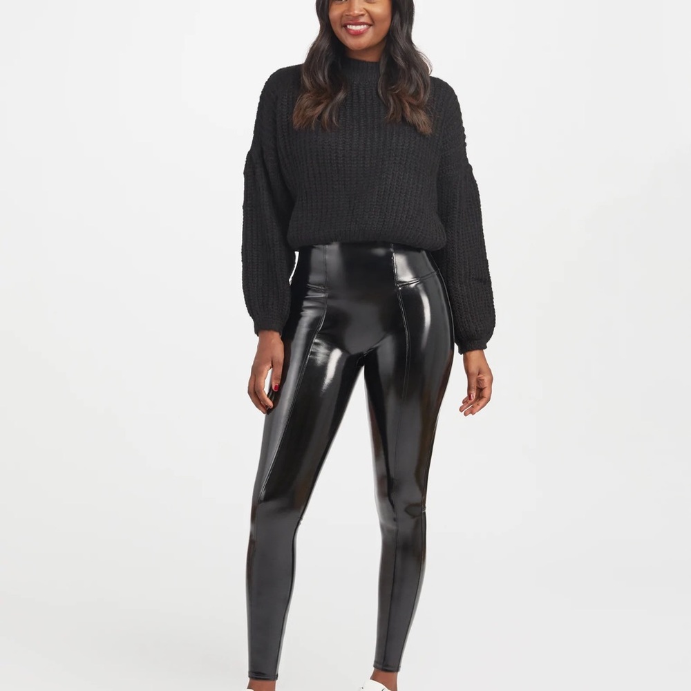 SPANX Faux Patent Leather Leggings XL